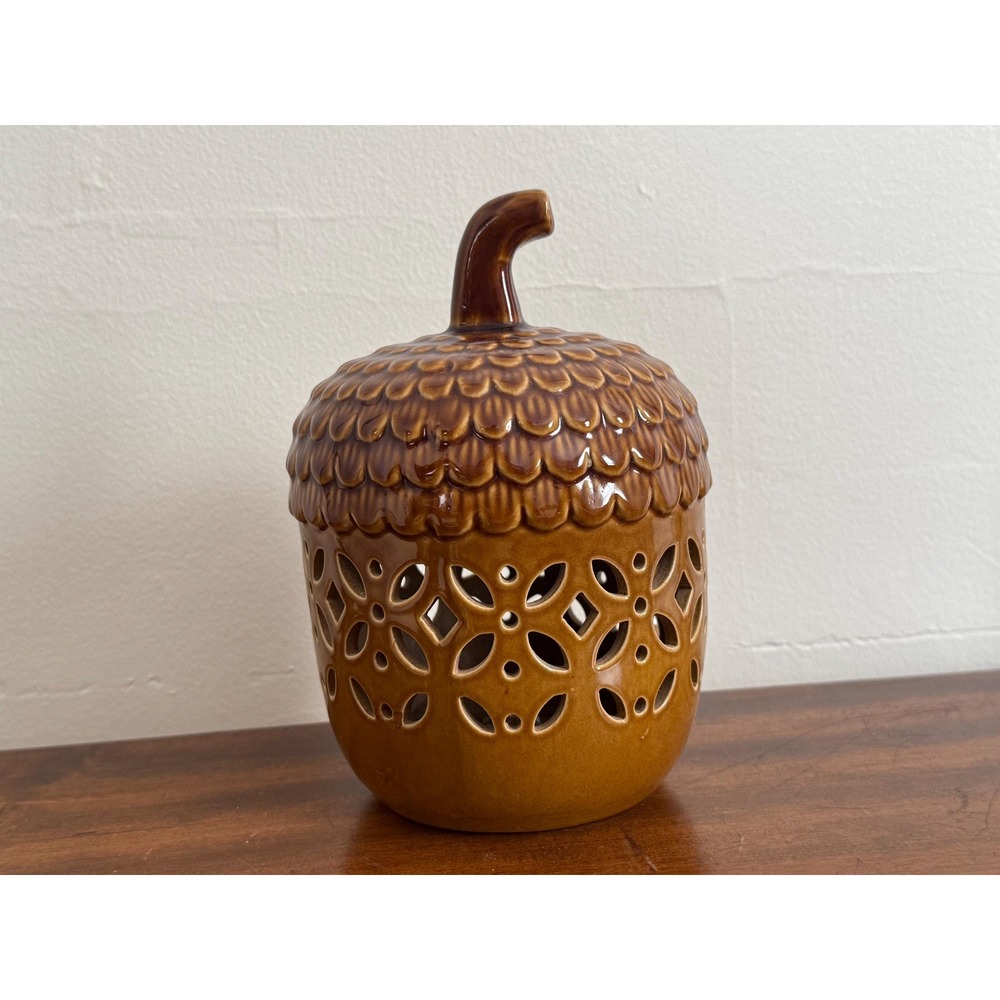 Vintage Ceramic Acorn Lantern | Fall Autumn Home Decor